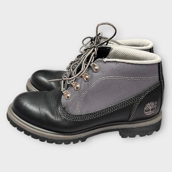 TIMBERLAND Panel Black Leather Waterproof Lace Up Boots Size 6.5 men / 8 women - Picture 4 of 7